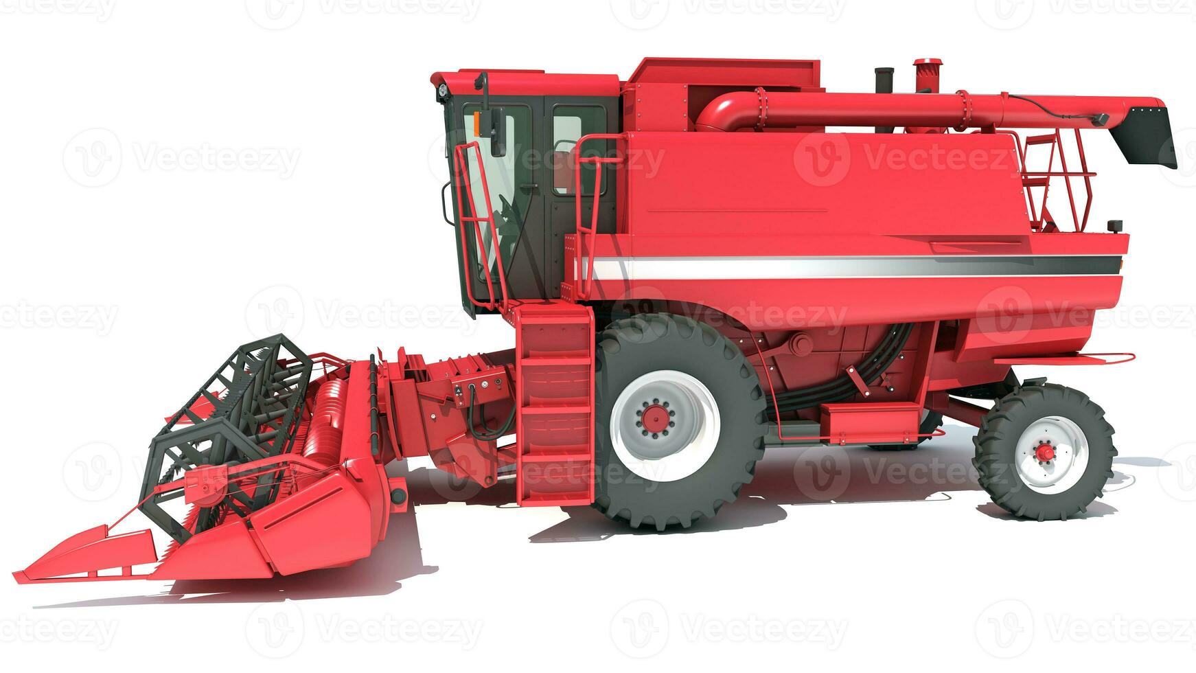 Farm Combine Harvester 3D rendering on white background photo