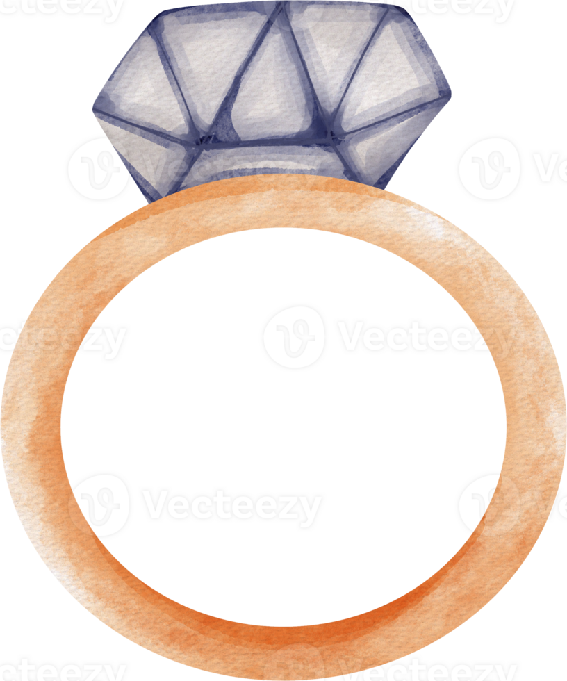 watercolor illustration of a diamond ring png