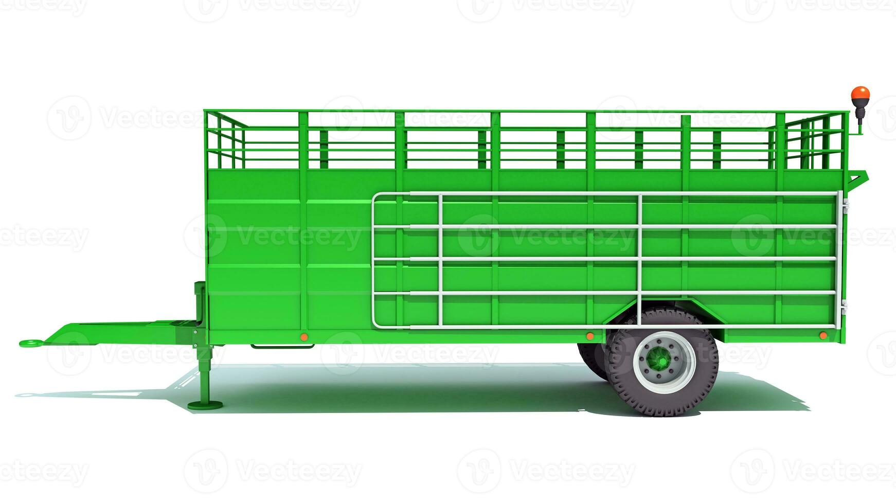 Farm Trailer 3D rendering on white background photo