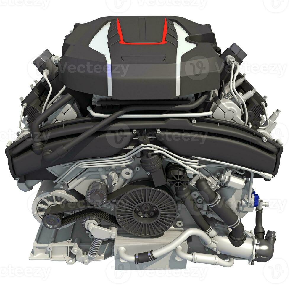 Car Engine 3D rendering on white background photo