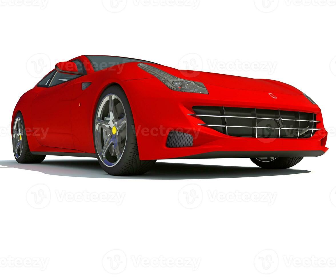 Race Car 3D rendering on white background photo