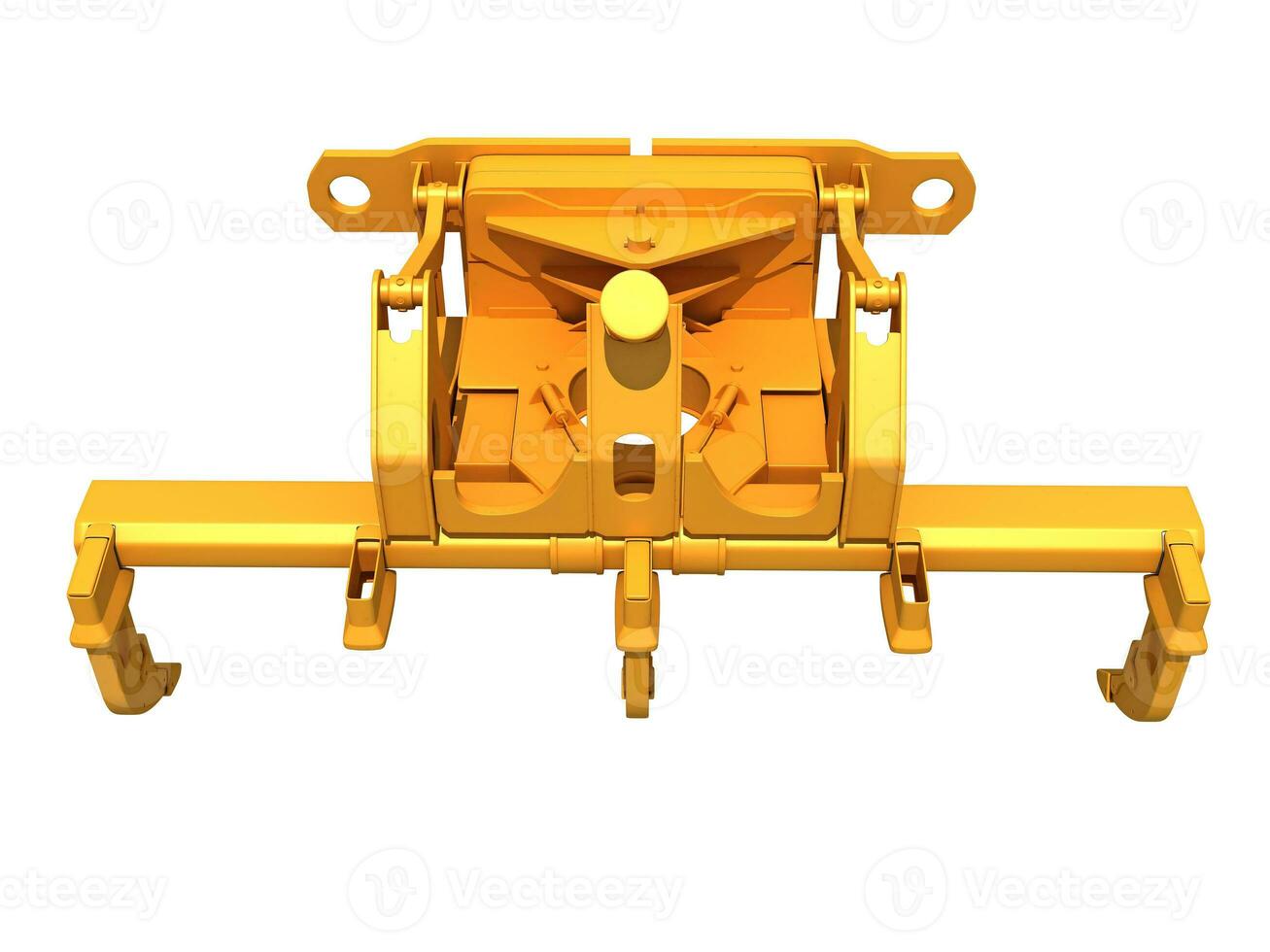 Excavator Fork Bucket heavy construction machinery 3D rendering on white background photo