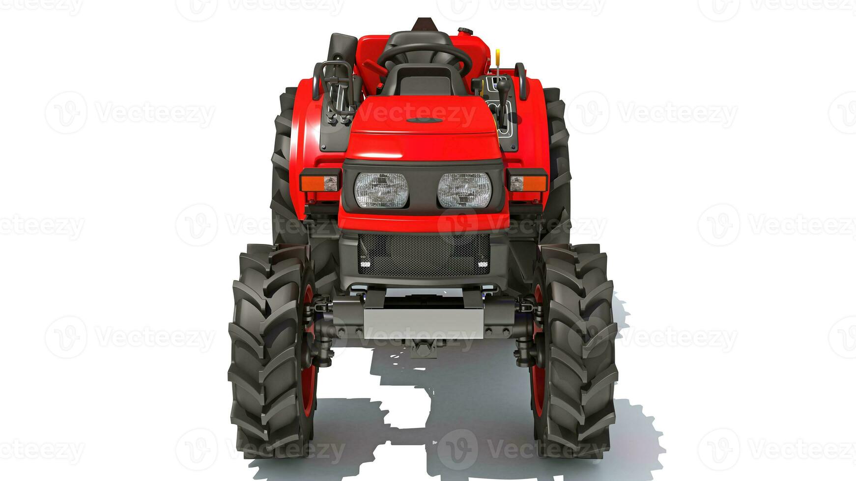 Farm Tractor 3D rendering on white background photo