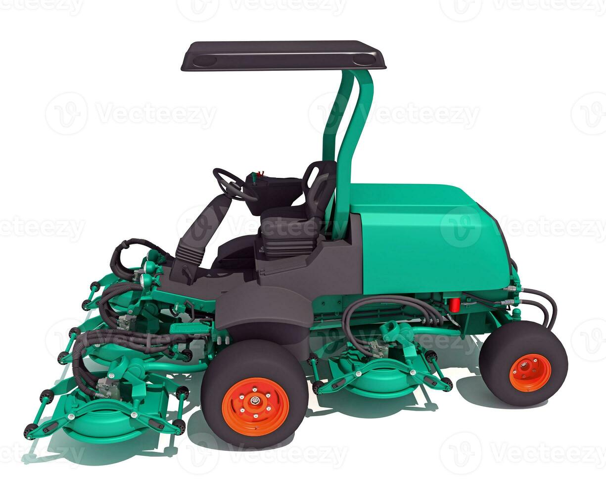 Lawn Mower farm equipment 3D rendering on white background photo