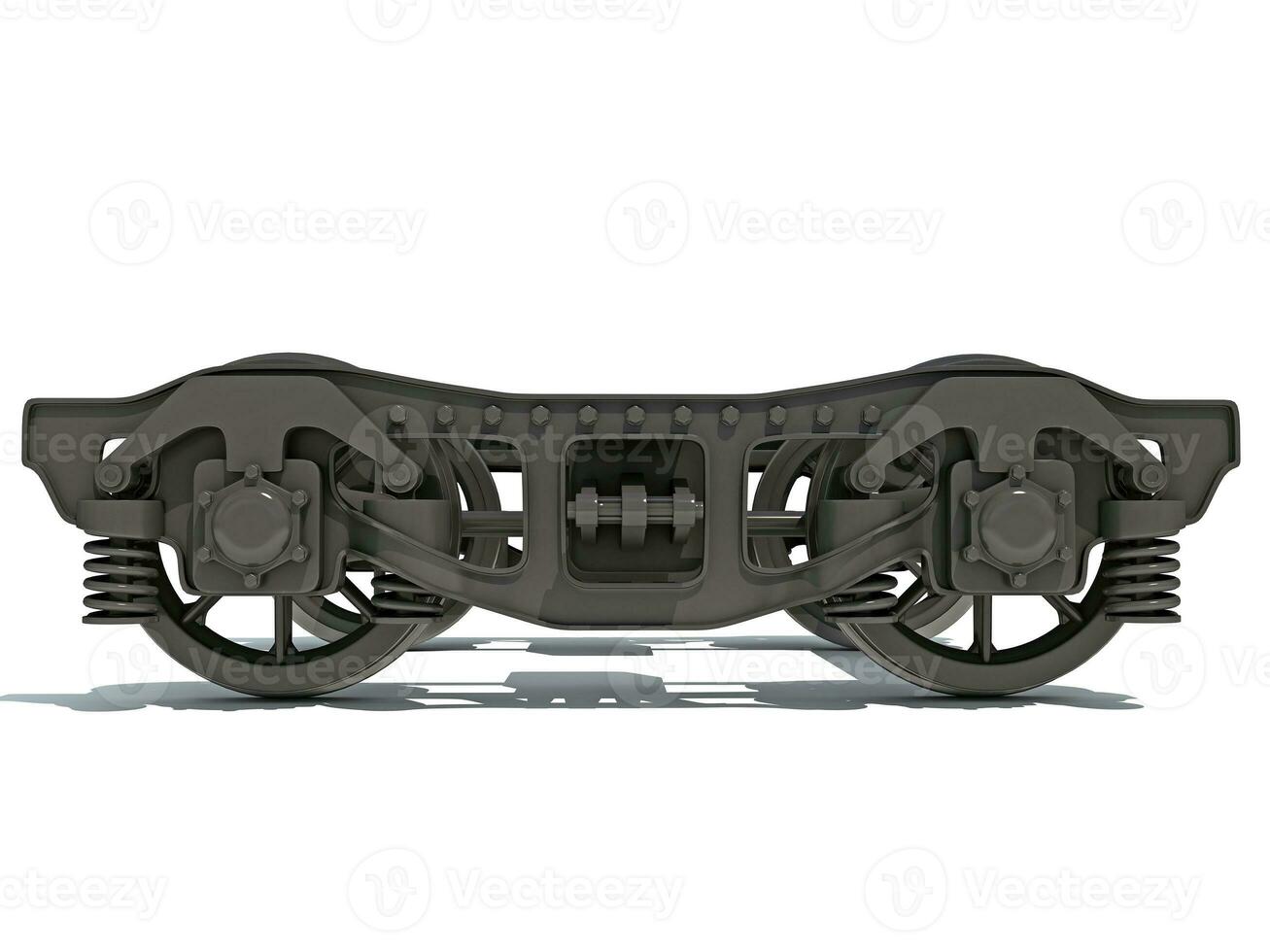 Train Wheels Bogie 3D rendering on white background photo