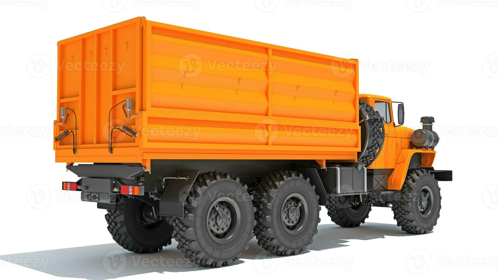 Off Road Truck 6x6 Vehicle 3D Rendering on White Background photo
