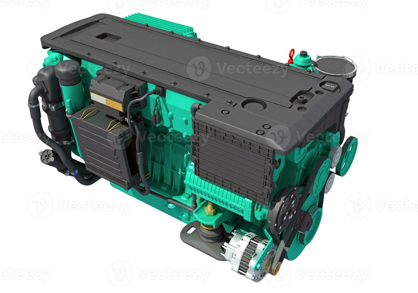 Marine Propulsion Engine for Ships, Yachts and Boats 3D rendering photo