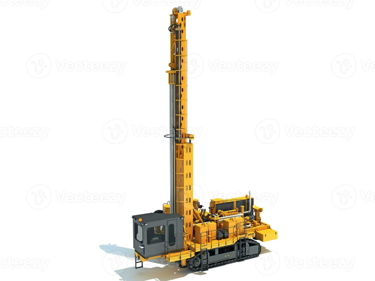 Drilling Rig heavy construction machinery 3D rendering on white background photo