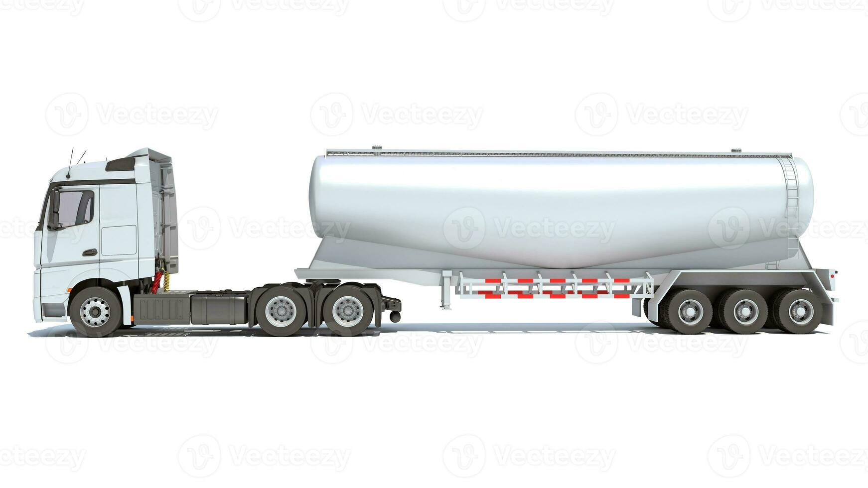 Truck with Tank Trailer 3D rendering on white background photo