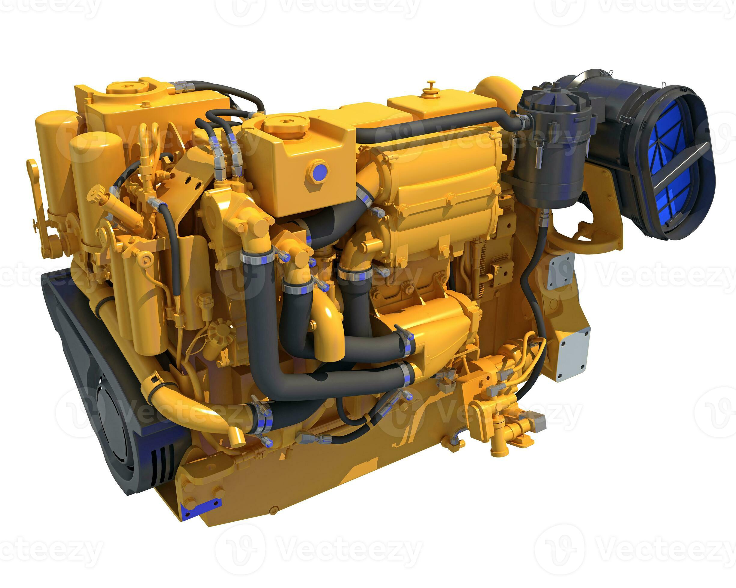 Marine Propulsion Engine for ships and boats 3D rendering on white