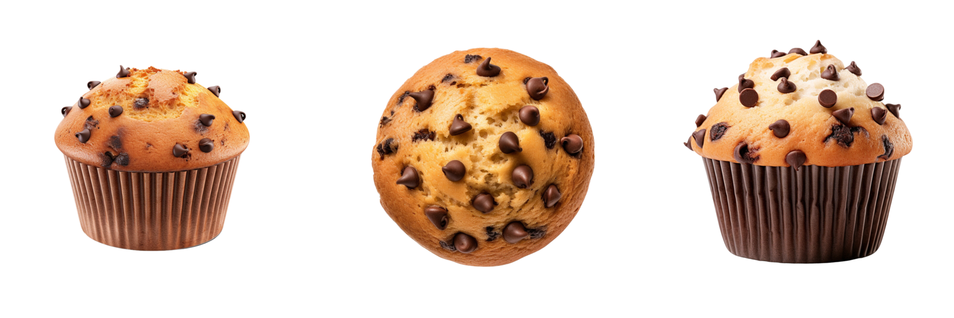 ai généré Trois muffins sont montré dans différent tailles png