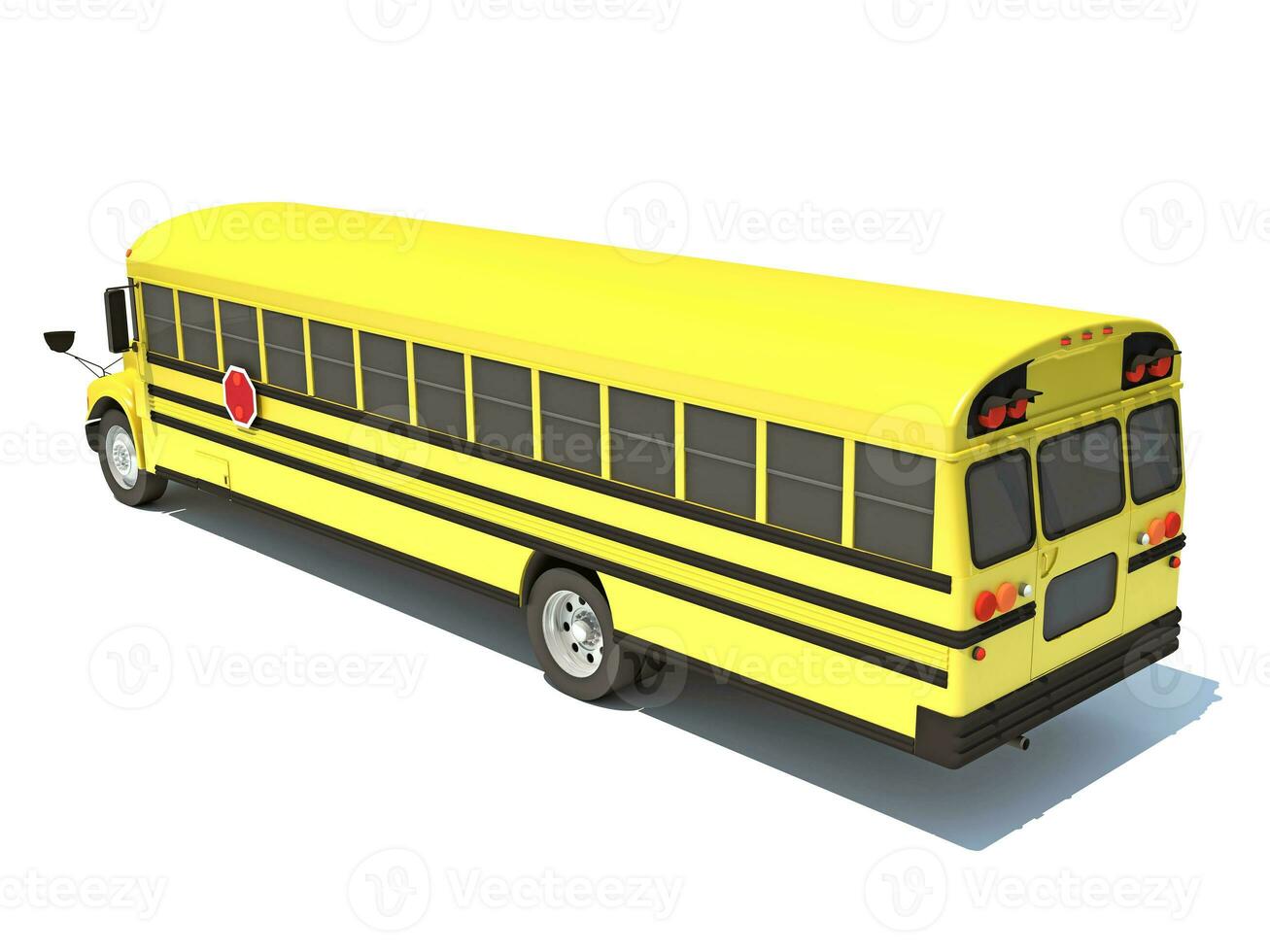 School Bus 3D rendering on white background photo