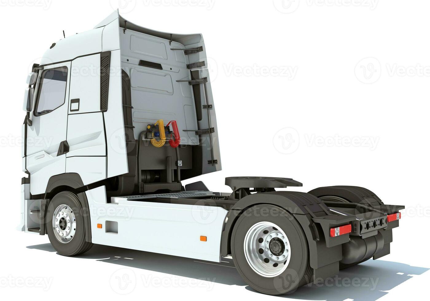 Semi Truck 3D rendering on white background photo