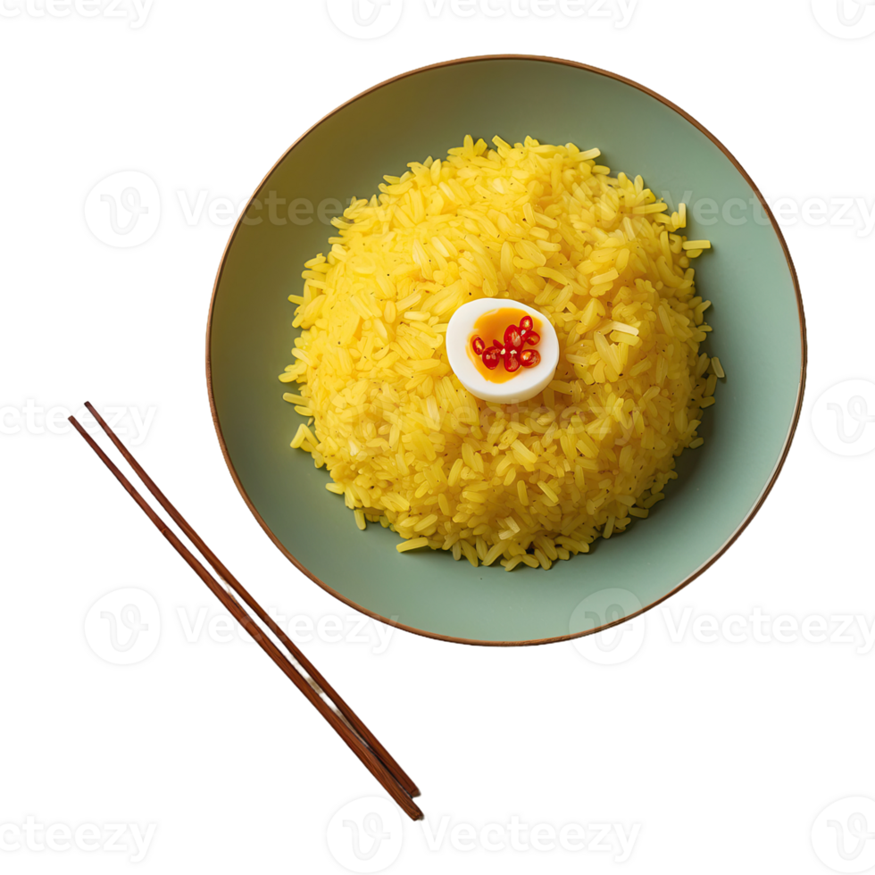 AI generated indonesian food yellow rice isolated on transparent background png