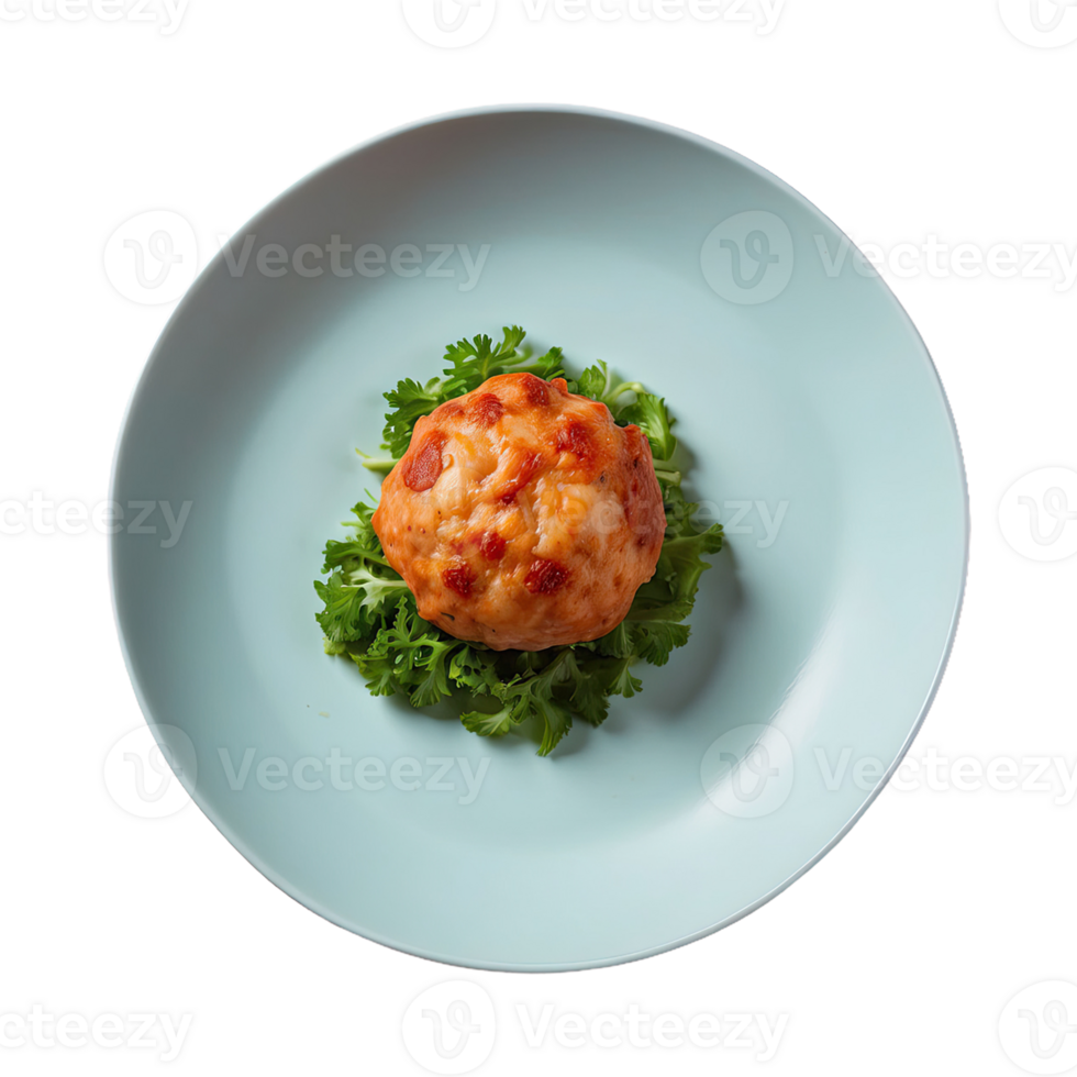 AI generated food fish egg meatballs isolated on transparent background png