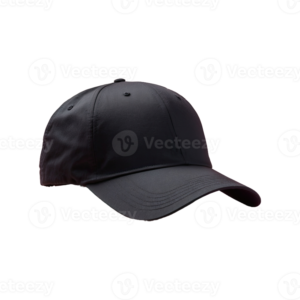 AI generated black baseball cap isolated on transparent background png