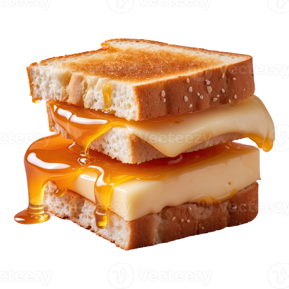 AI generated honey sandwich delicious food isolated on transparent background png