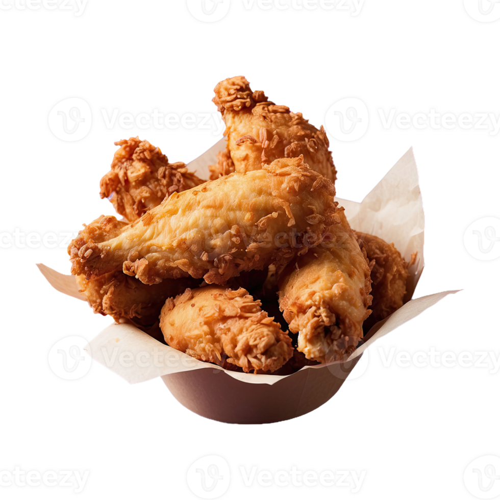 AI generated fast food snacks fried chicken isolated on transparent background png