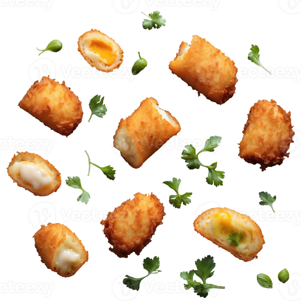 AI generated gourmet fried food isolated on transparent background png