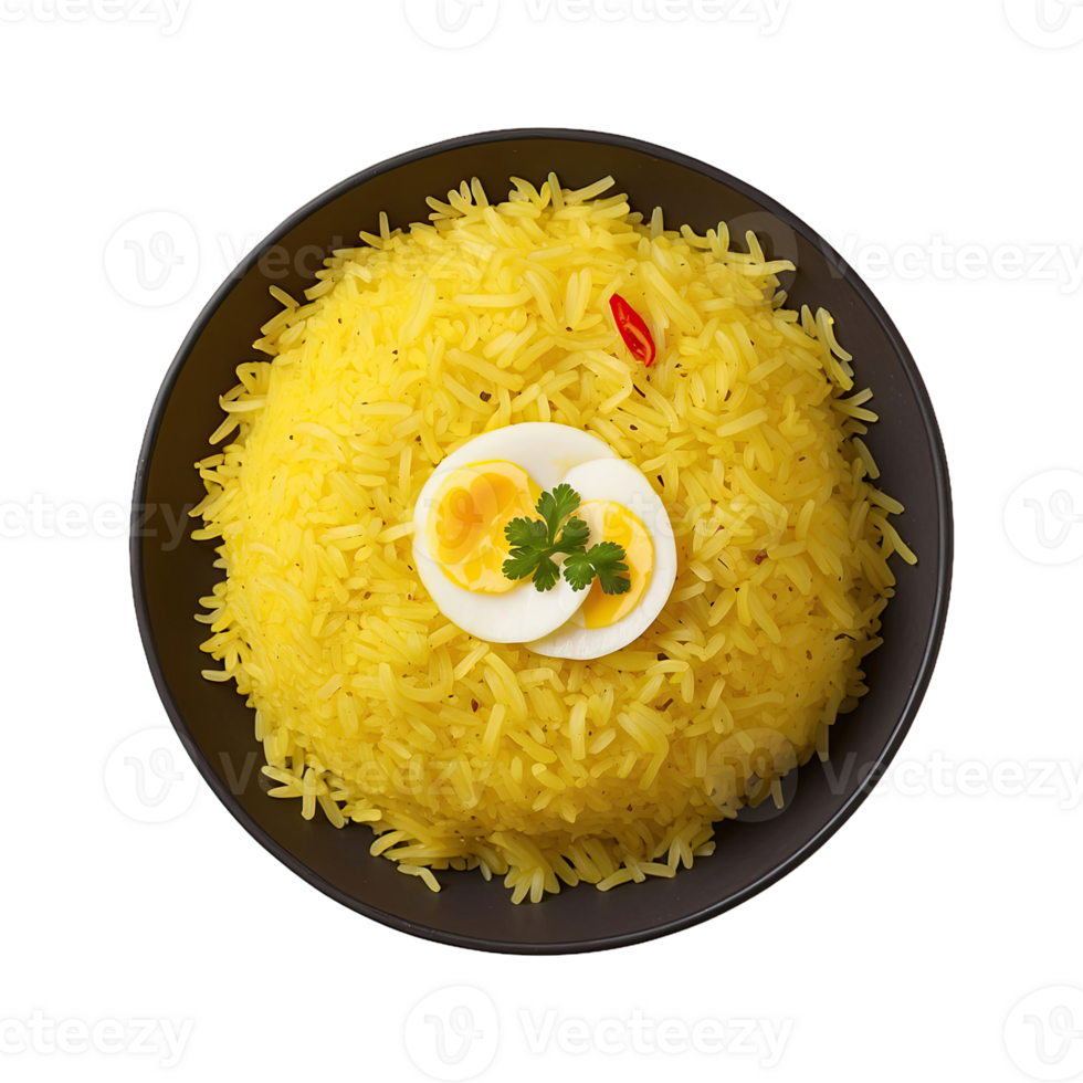 AI generated indonesian food yellow rice isolated on transparent background png