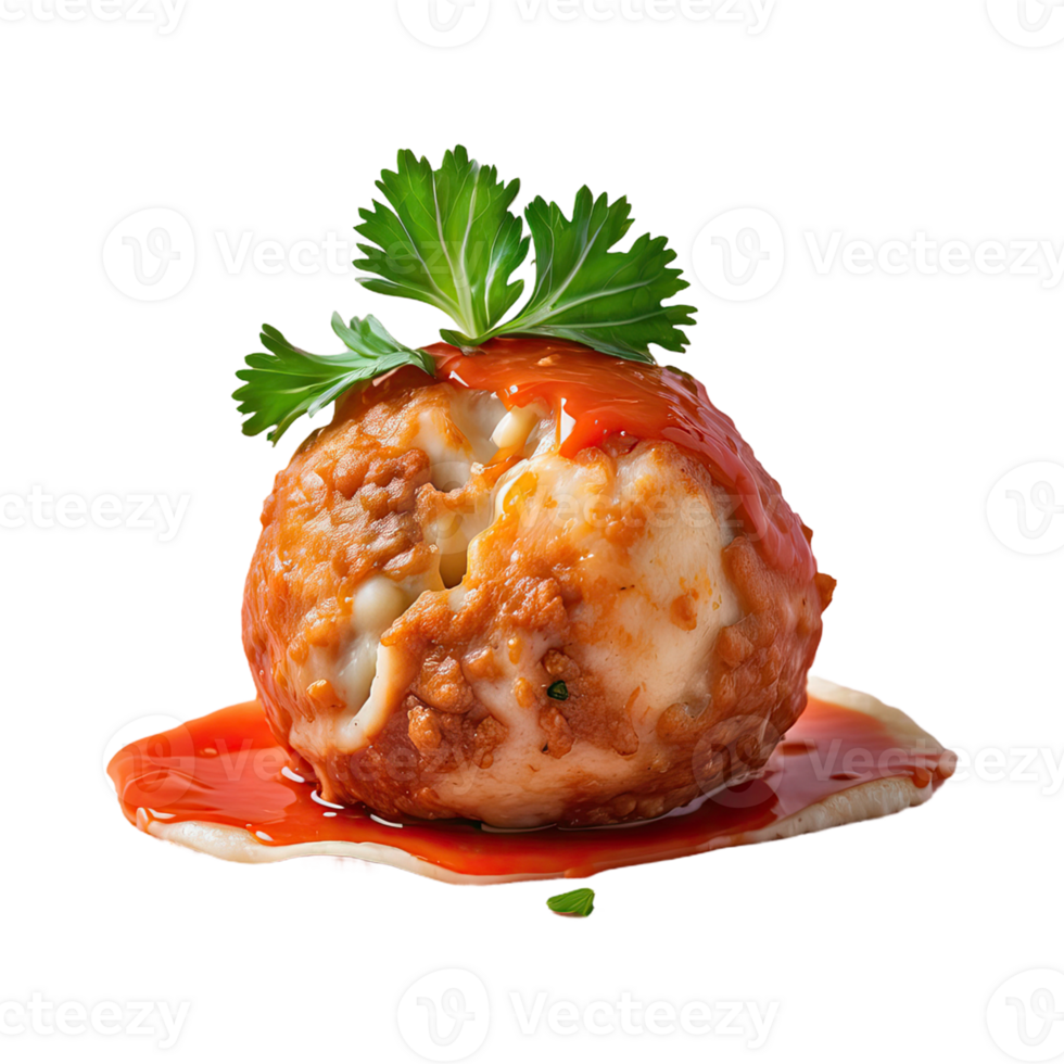 AI generated food fish egg meatballs isolated on transparent background png