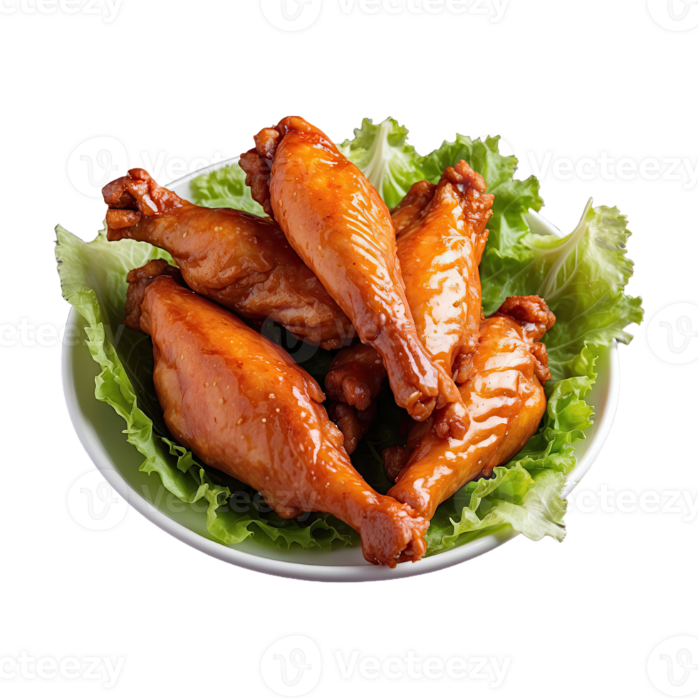 AI generated food chicken wings fast food isolated on transparent background png