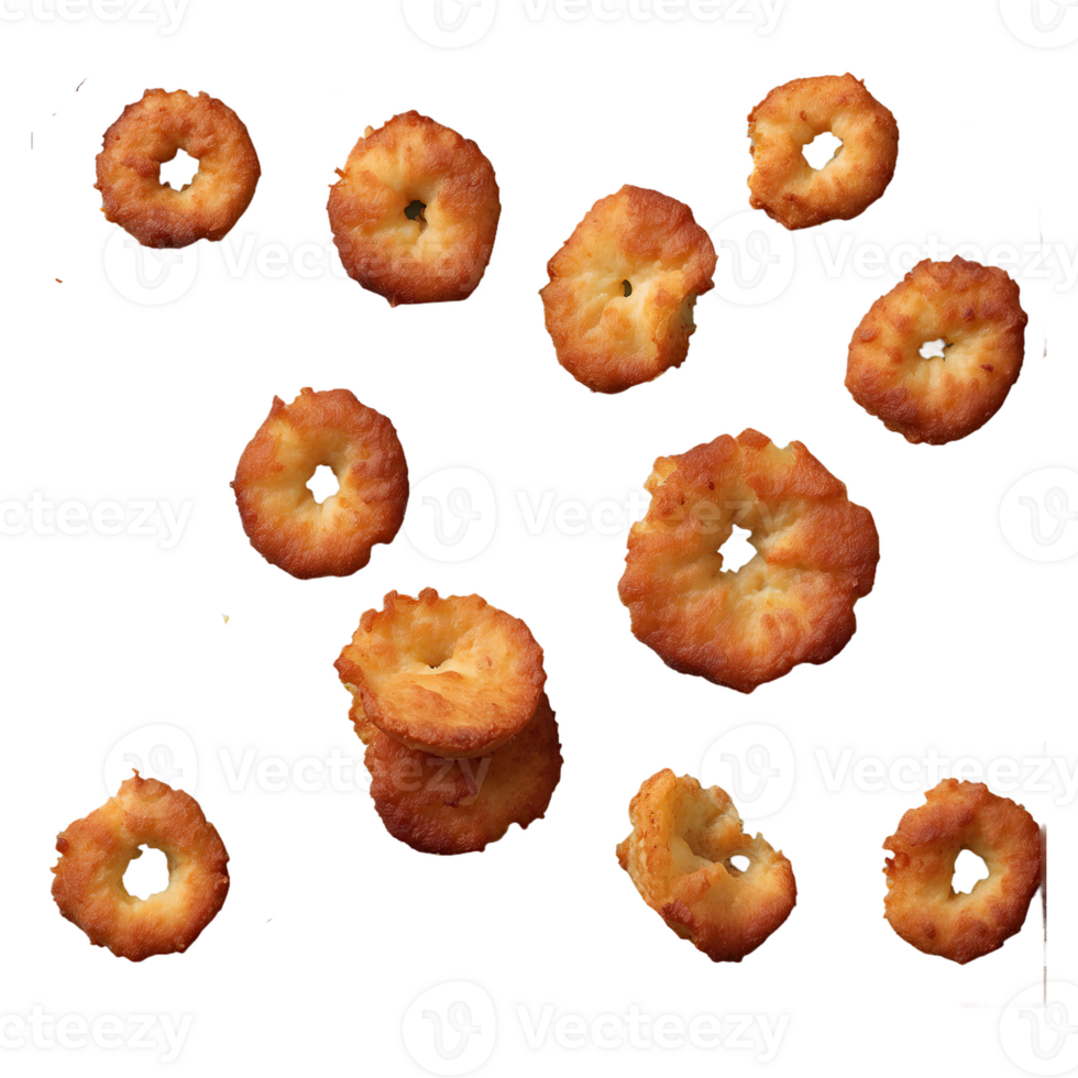 AI generated breakfast food fritters isolated on transparent background png