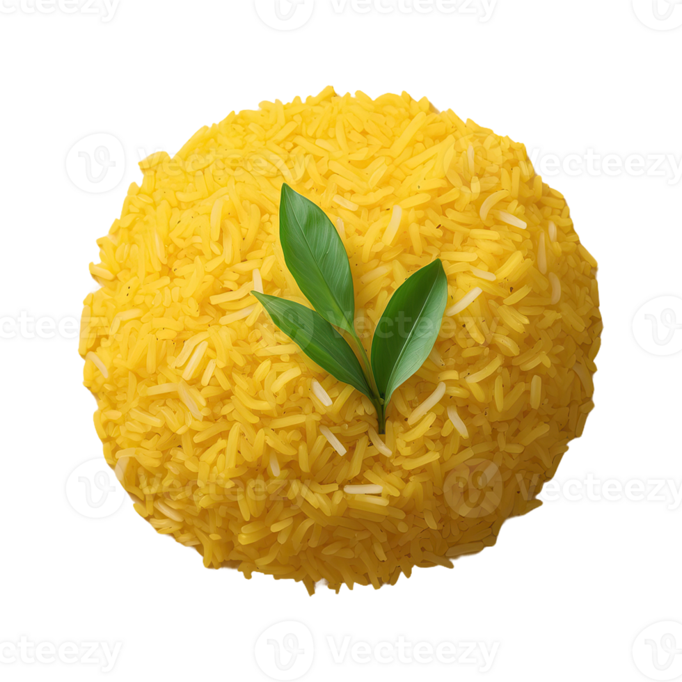 AI generated indonesian food yellow rice isolated on transparent background png