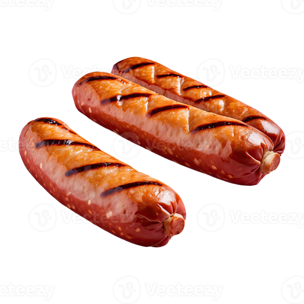 AI generated grilled sausage snack isolated on transparent background png