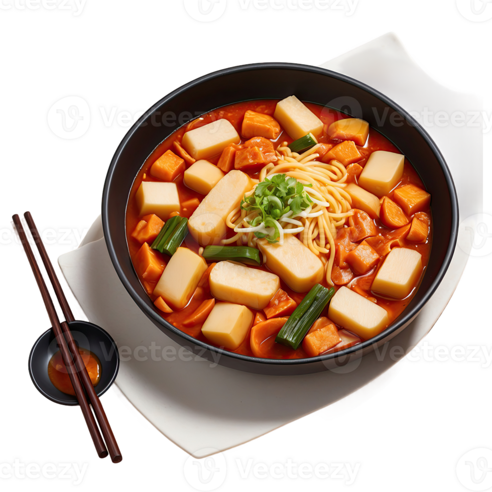 ai generado teobokki coreano comida aislado en transparente antecedentes png