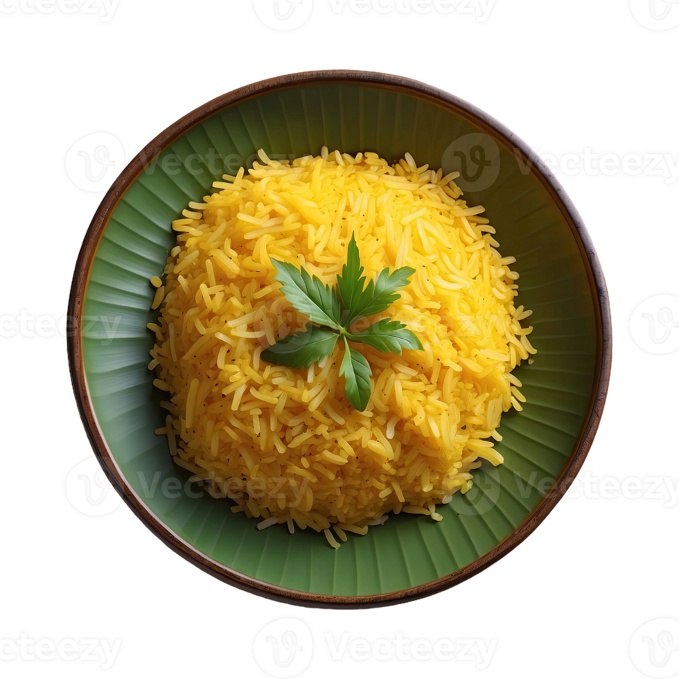 AI generated indonesian food yellow rice isolated on transparent background png