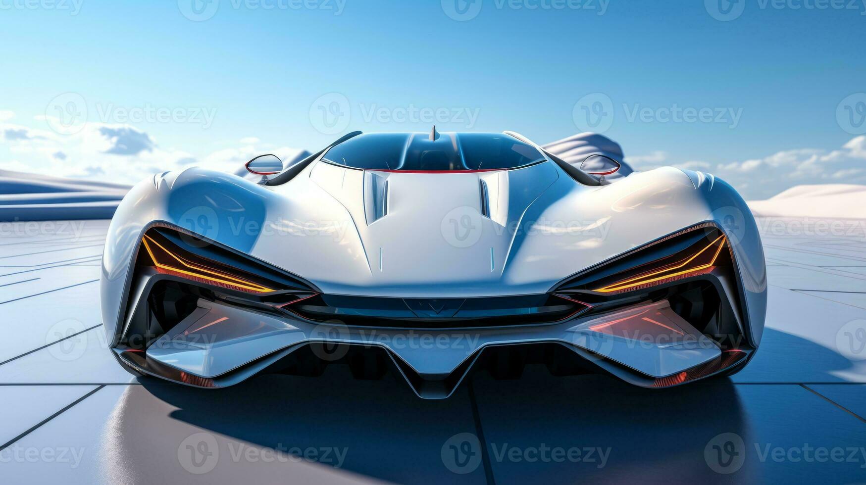 AI generated 3D rendering of a brand less generic concept car in