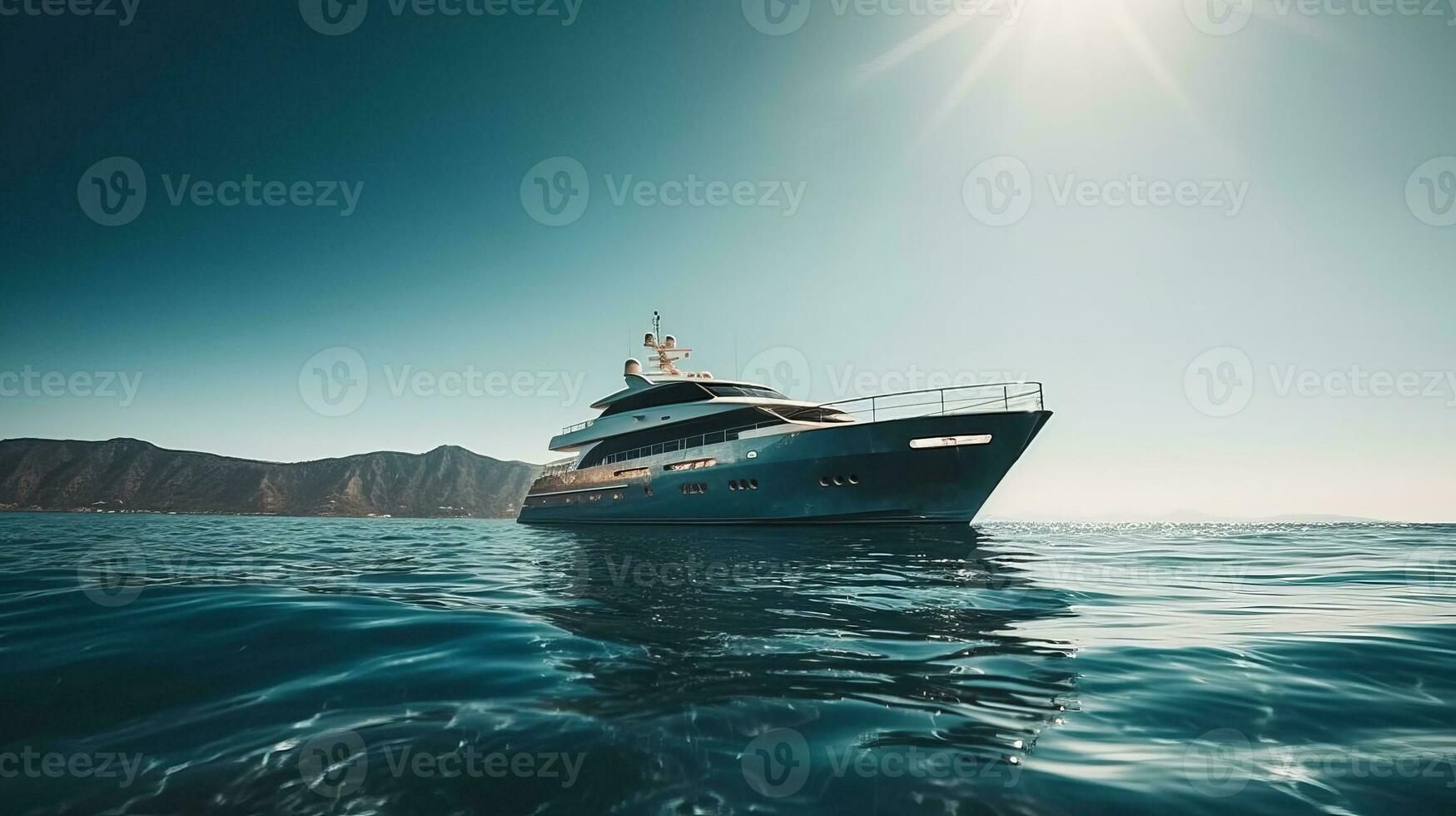 AI generated Luxury yacht sailing in the sea. 3D Rendering photo