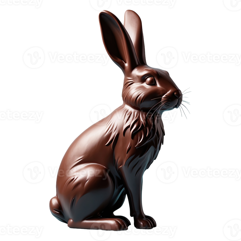 AI generated Chocolate bunny isolated on transparent background png