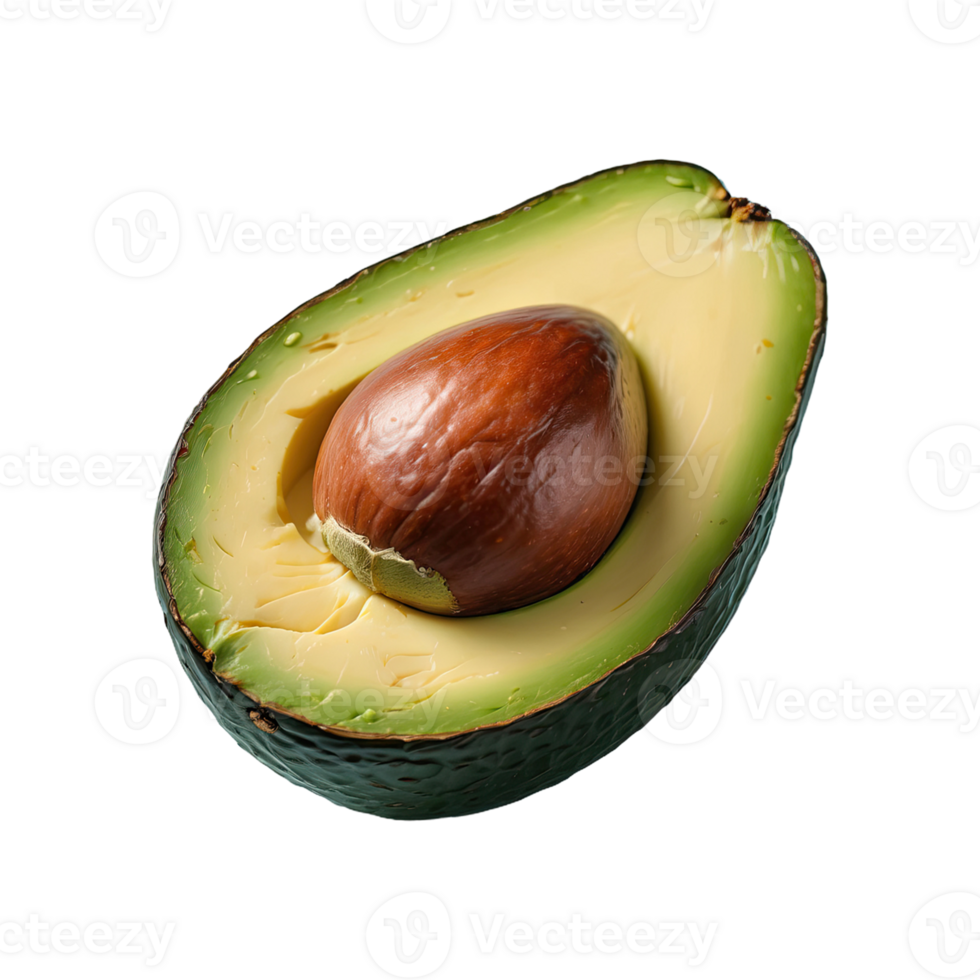 AI generated fresh avocado isolated on transparent background png