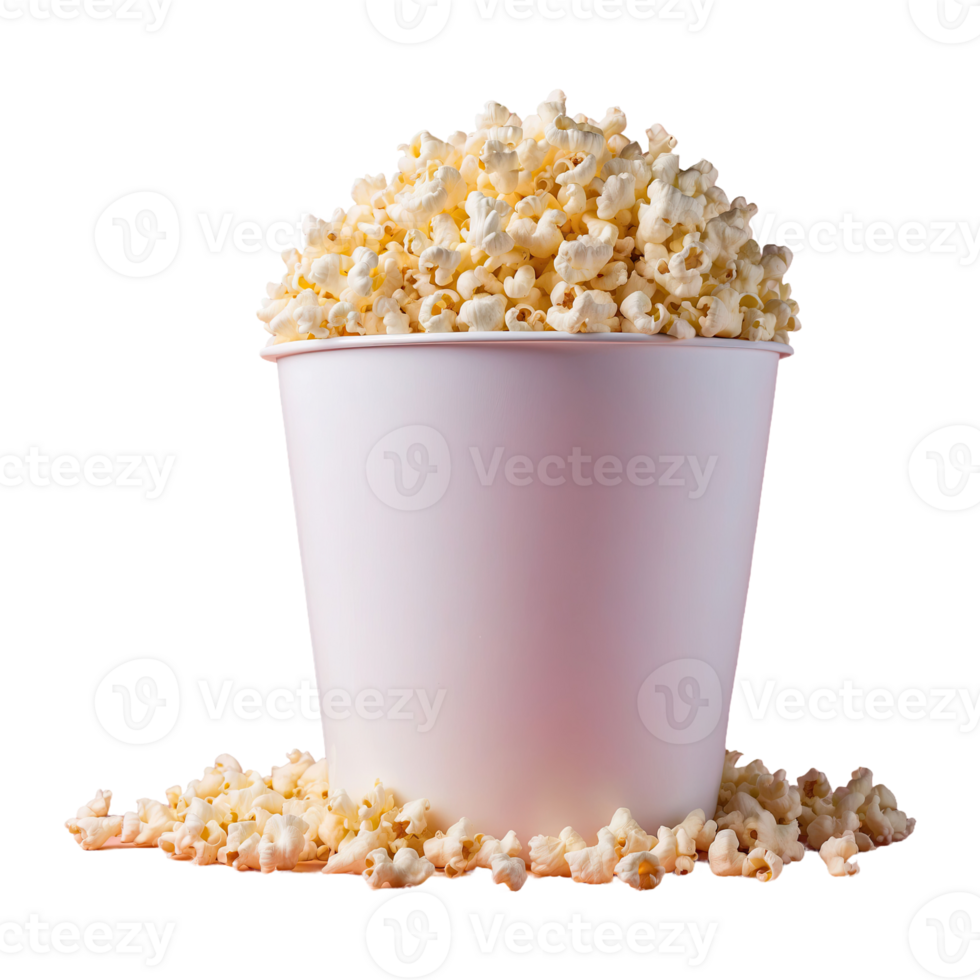 AI generated Big Popcorn Bucket isolated on transparent background png