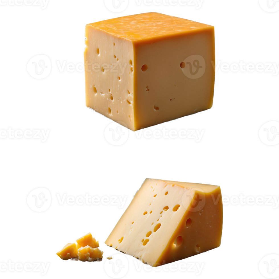 AI generated Cheddar Cheese isolated on transparent background png