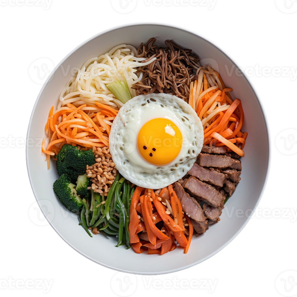 AI generated korean food bibimbap isolated on transparent background png