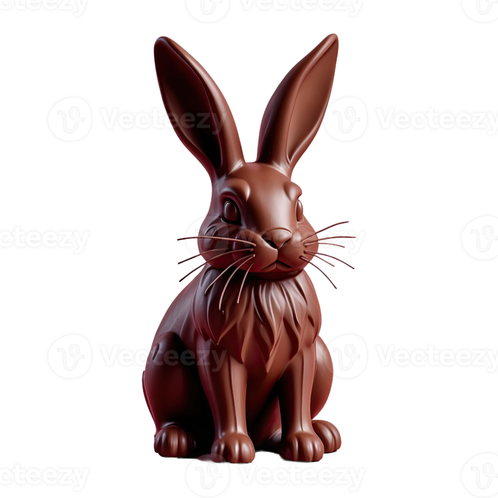 AI generated Chocolate bunny isolated on transparent background png