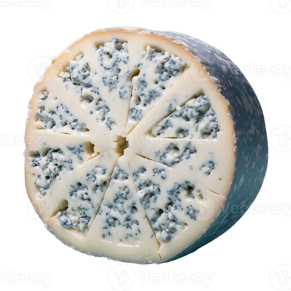 AI generated Blue Cheese Wheel isolated on transparent background png