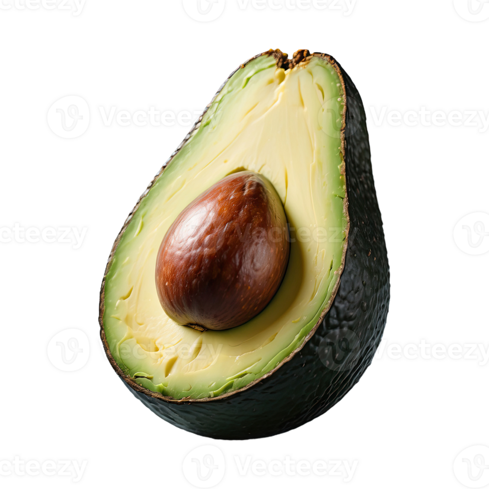 AI generated fresh avocado isolated on transparent background png