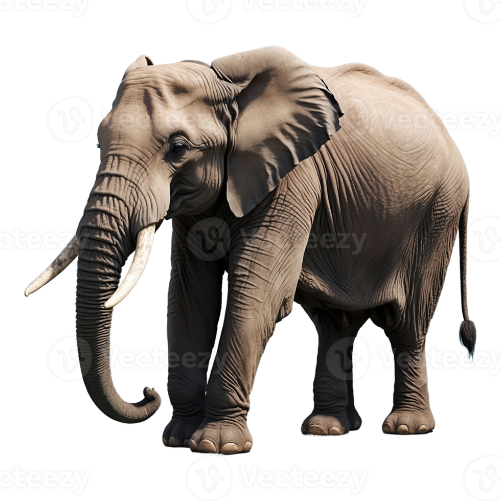 ai genererad elefant isolerat på transparent bakgrund png