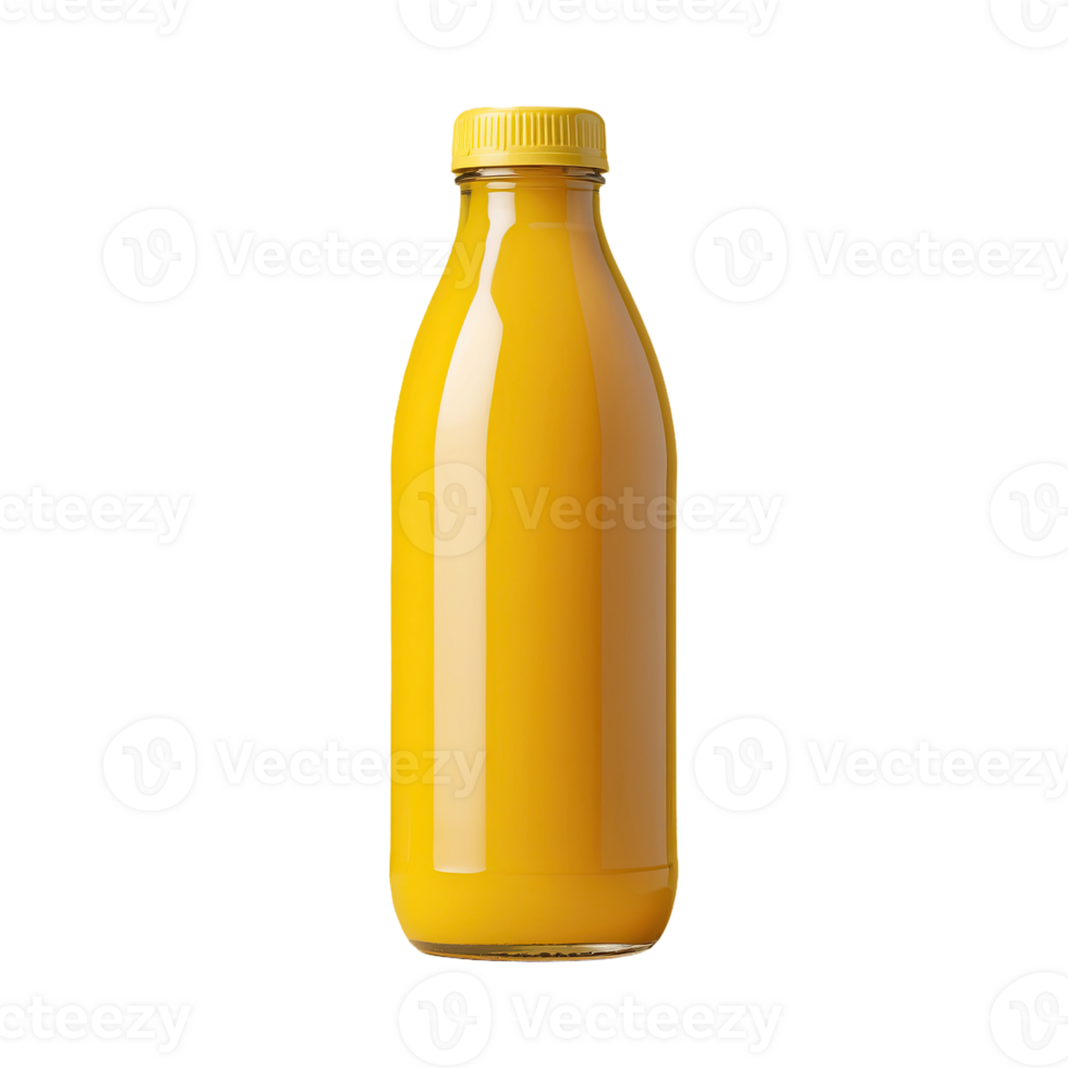 AI generated Juice Bottle Yellow isolated on transparent background png