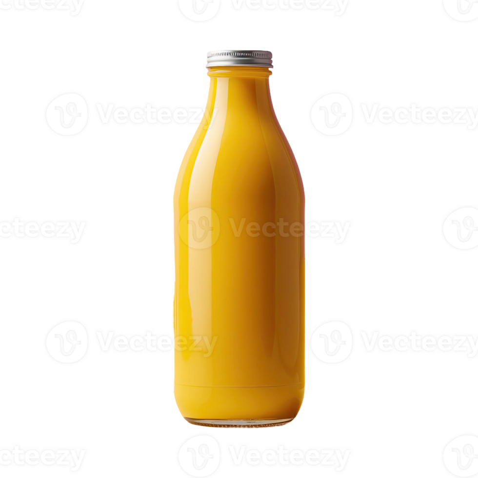 AI generated Juice Bottle Yellow isolated on transparent background png