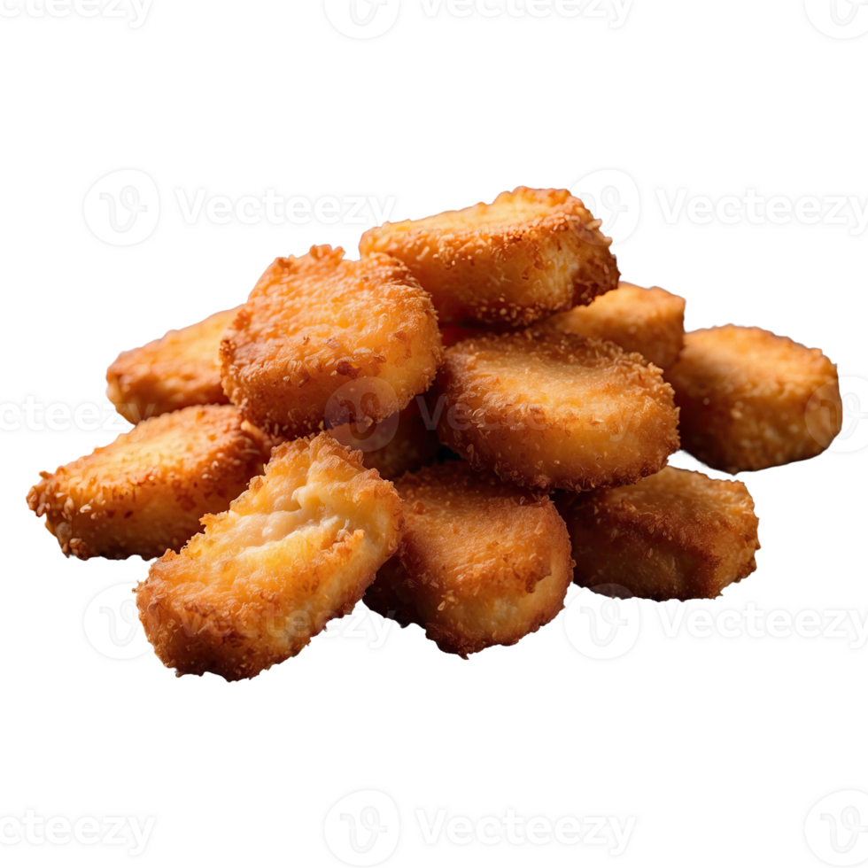 AI generated crispy chicken nuggets food delicious isolated on transparent background png