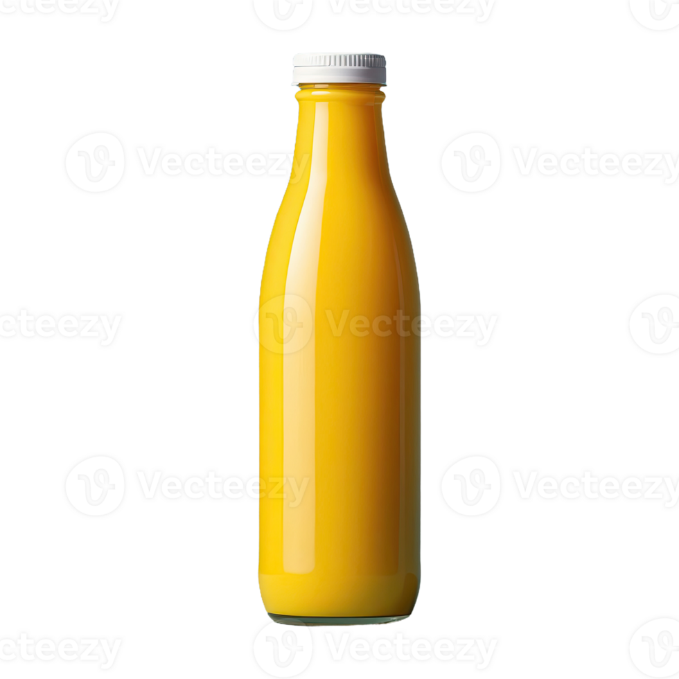 AI generated Juice Bottle Yellow isolated on transparent background png