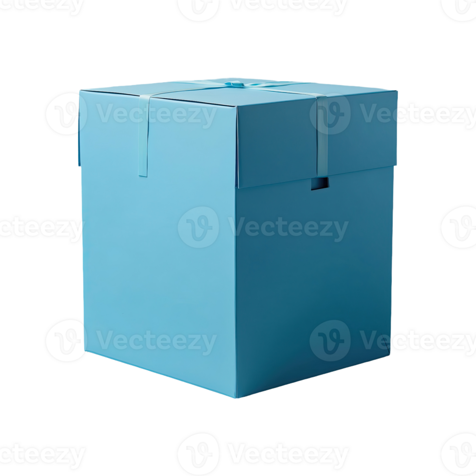 AI generated Blue box isolated on transparent background png