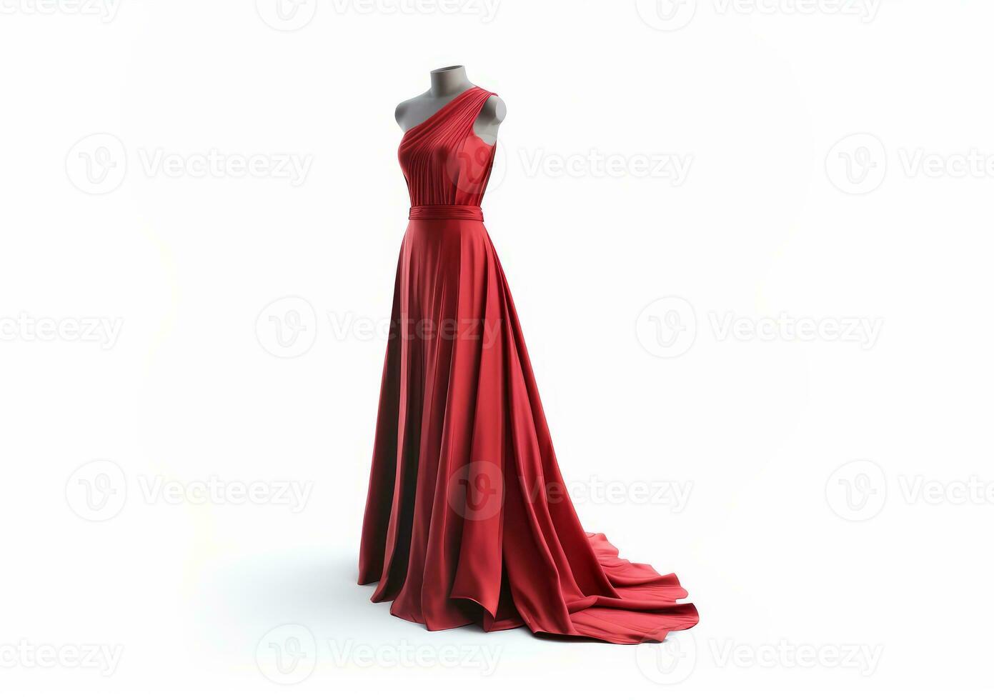 AI generated red summer dress isolated on white background photo