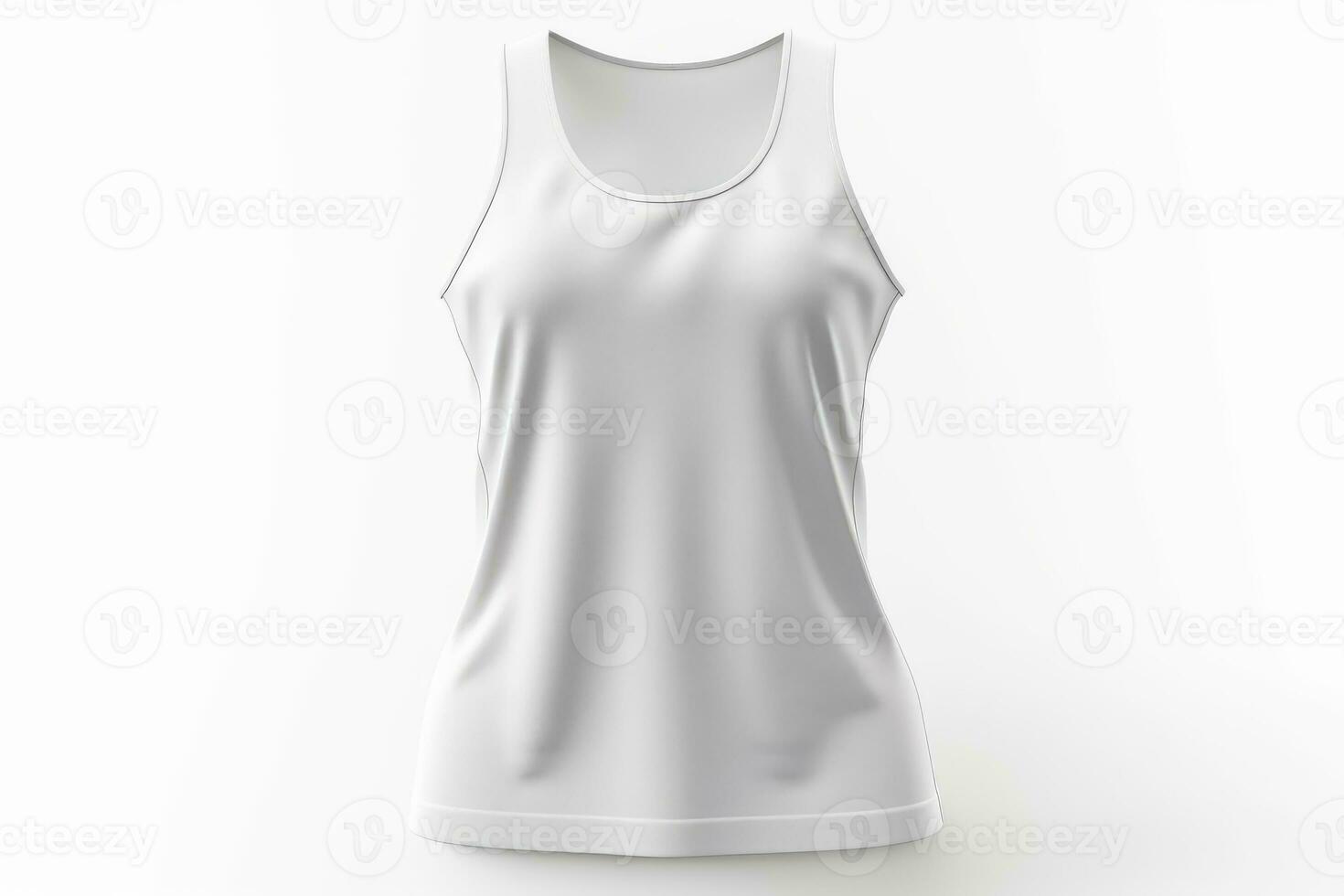 AI generated Blank white t-shirt mockup, front view, isolated on white background photo