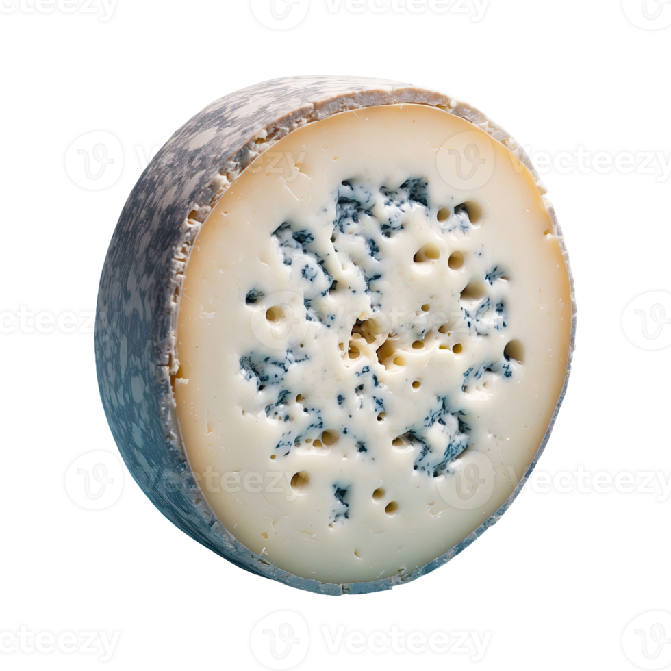 AI generated Blue Cheese Wheel isolated on transparent background png